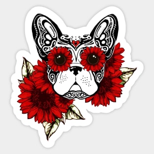 French bulldog, sugar skull, halloween, cool, sugar skull french bulldog Sticker